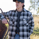 Sherpa Lined Flannel Jacket - Black/White