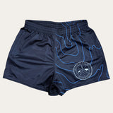 Contour Footy Shorts - Black/Blue - Zip Pockets