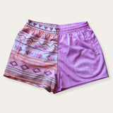 Blush/Peach Aztec Footy Shorts