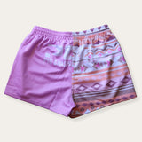 Blush/Peach Aztec Footy Shorts