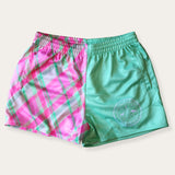 Pink/Green Plaid Footy Shorts