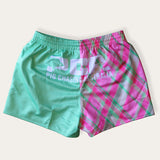 Pink/Green Plaid Footy Shorts