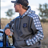 Aztec Hoodie - Charcoal/Blue