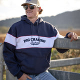 Embroidered Hoodie - Navy/Red