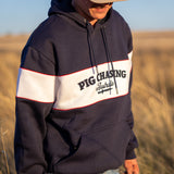 Embroidered Hoodie - Navy/Red