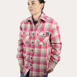 Sherpa Lined Flannel Jacket - Rose/Cream