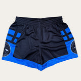 Footy Shorts - Black/Blue