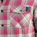 Sherpa Lined Flannel Jacket - Rose/Cream