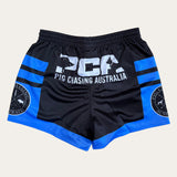 Footy Shorts - Black/Blue