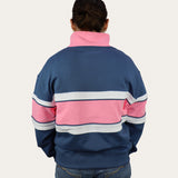Half Zip Jumper - Navy/Pink/White