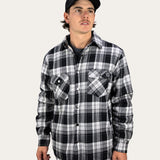 Sherpa Lined Flannel Jacket - Black/White