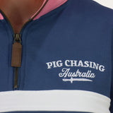 Half Zip Jumper - Navy/Pink/White