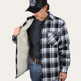 Sherpa Lined Flannel Jacket - Black/White