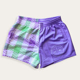 Purple/Green Gingham Footy Shorts
