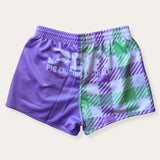 Purple/Green Gingham Footy Shorts