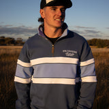 Half Zip Jumper - Navy/Blue/White