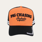 Orange/Black Cursive Trucker Cap