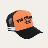 Orange/Black Cursive Trucker Cap
