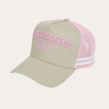 Tan Pink Cursive Trucker Cap