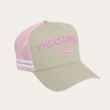 Tan Pink Cursive Trucker Cap