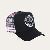 Plaid Trucker Cap - Black/Red/Blue