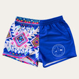 Footy Shorts - Indigo Aztec