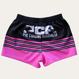 Pink Horizon Footy Shorts - ZIP Pockets!