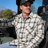 Sherpa Lined Flannel Jacket - Bone/Navy/Khaki