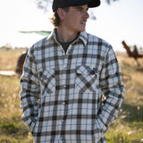 Sherpa Lined Flannel Jacket - Bone/Navy/Khaki