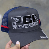Charcoal Navy Red PCA Trucker Cap