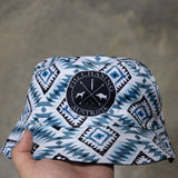 Blue Aztec Reversible Bucket Hat