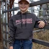 Kids Real Camo Hoodie - Charcoal/Pink