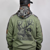 Red Stag Hoodie - Green/Camo