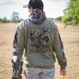 Red Stag Hoodie - Green/Camo