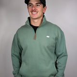 Signature Boar Half Zip Jumper - Sage Green