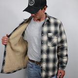 Sherpa Lined Flannel - Black/Brown