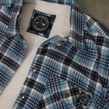 Sherpa Lined Flannel - Blue/Brown/White