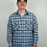Sherpa Lined Flannel - Blue/Brown/White