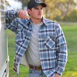 Sherpa Lined Flannel - Blue/Brown/White