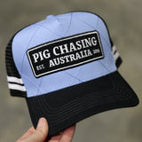 Crossed Stitched Trucker Cap - Sky Blue