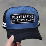 Cross stitched Trucker Cap - Midnight Blue