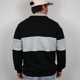 Half Zip Jumper -Black/Grey Stripe