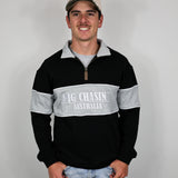 Half Zip Jumper -Black/Grey Stripe