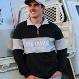 Half Zip Jumper -Black/Grey Stripe