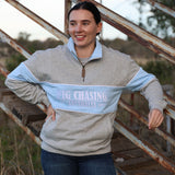 Half Zip Jumper - Grey/Blue Stripe