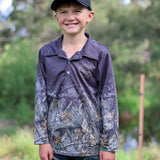 Kids Long Sleeve Fishing Shirt - Real Camo