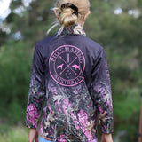 Kids Long Sleeve Fishing Shirt - Real Camo Pink