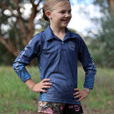 Kids Long Sleeve Fishing Shirt - Mapped Out