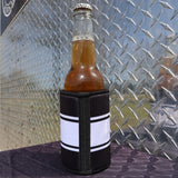 Black/White Cursive Stubby Cooler