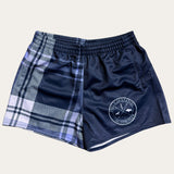 Kids Plaid Footy Shorts - Navy
